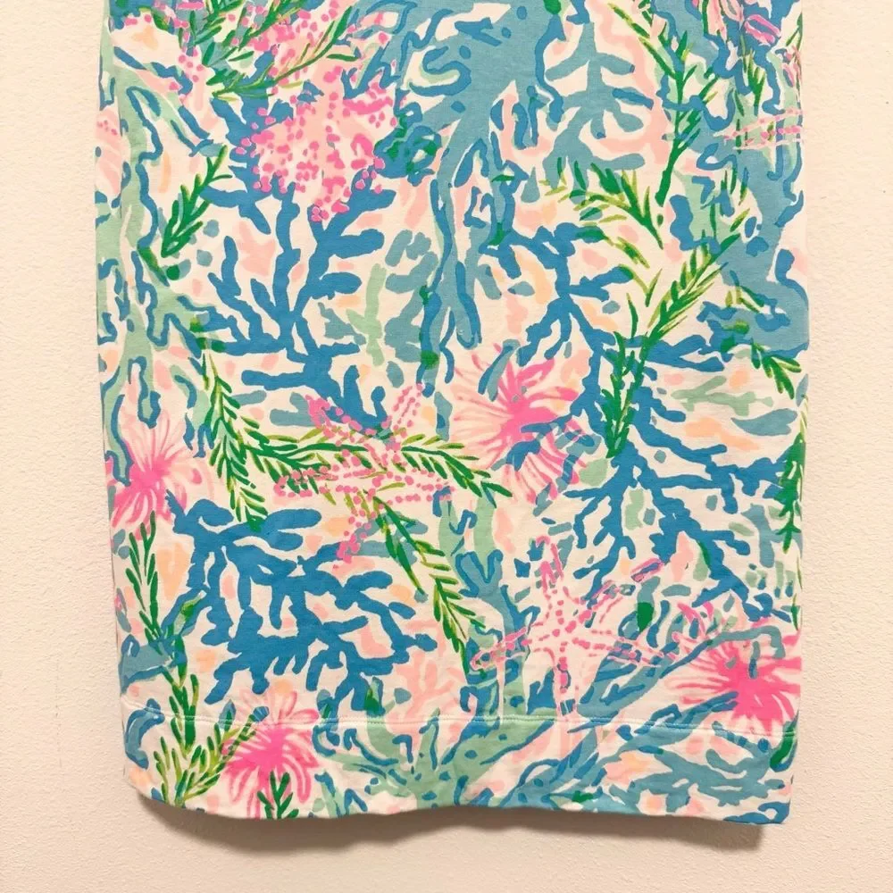 Lilly Pulitzer Harper Shift Dress Coral Bay Stretch Cotton French Terry Medium - Picture 5 of 9